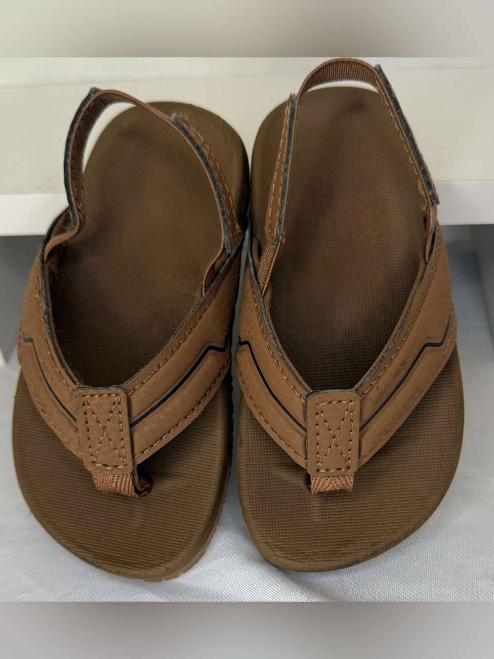 Kids Brown Backstrap Flip Flop Sandals